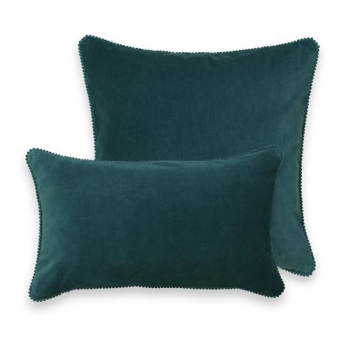 green velvet cushions